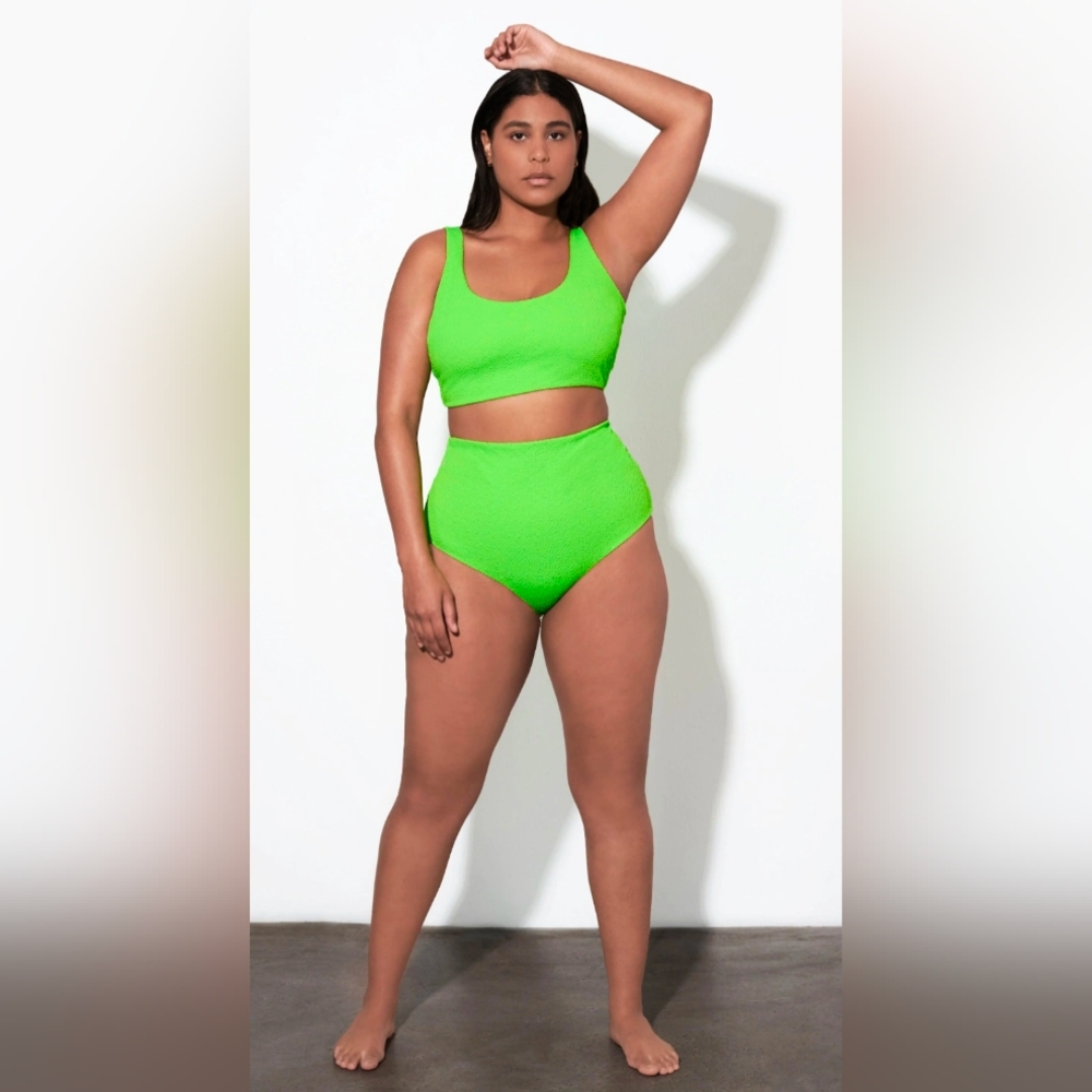 NWT Mara Hoffman Vibrant Green Women's Swim Lydia & Lyra Style Set One Piece -